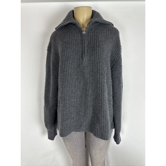 Nili Lotan Sweaters - NILI LOTAN 100% Cashmere Sweater Zip Turtleneck Size Small Gray